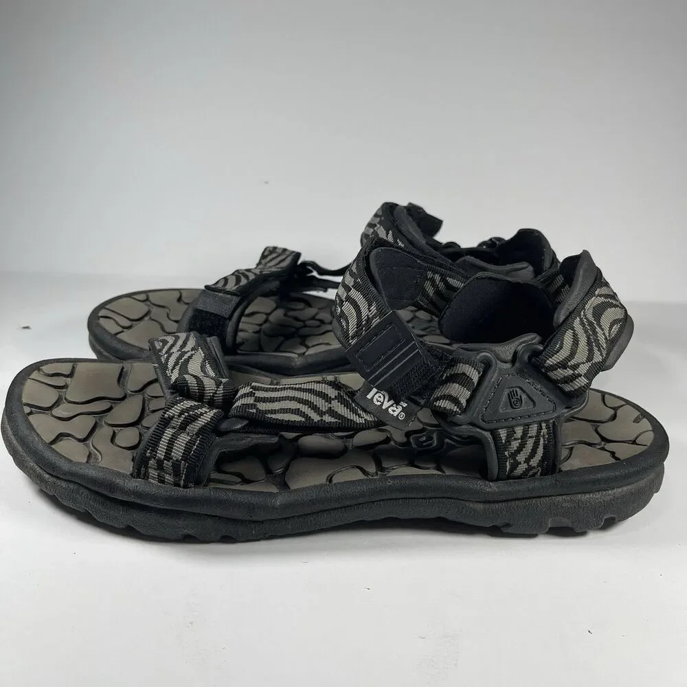 Vintage Teva Sandals Men’s 13 USA Made Black Gray Pattern Strappy Hiking Trails